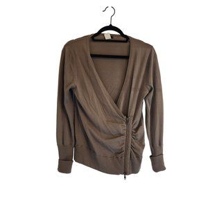 J Crew Half zip ruched Cardigan Womens size M